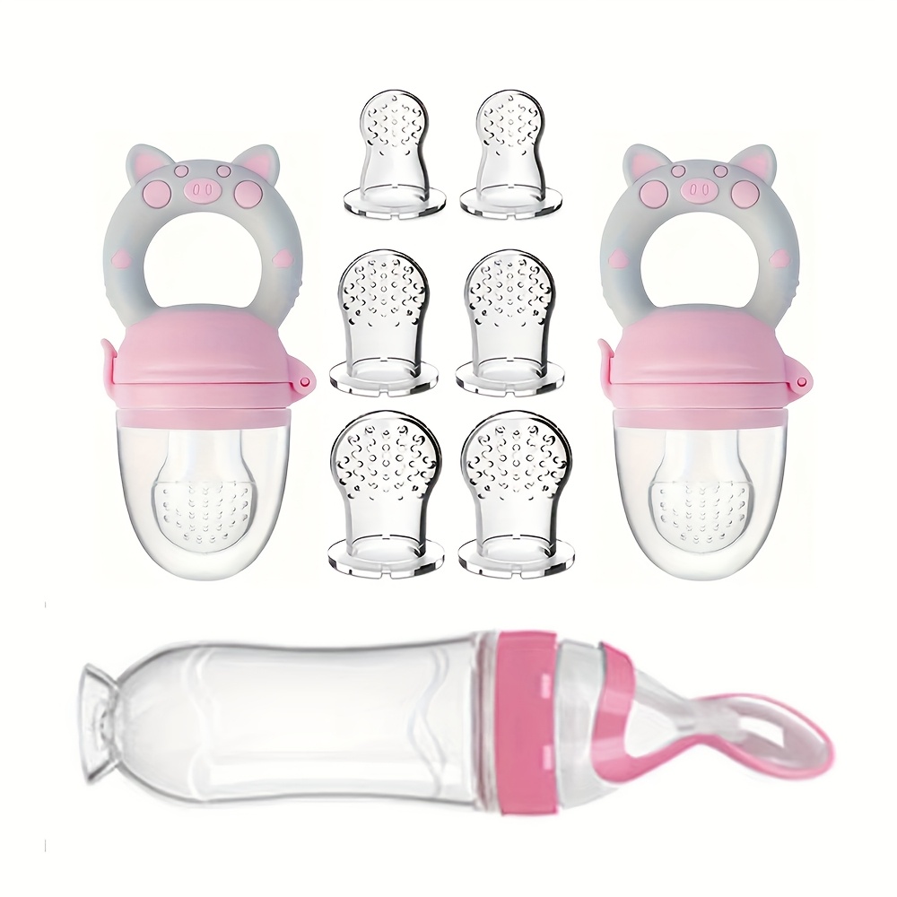 Baby Food Utensils - 9 stuks voedingsbestek: 1 siliconen zuigfles