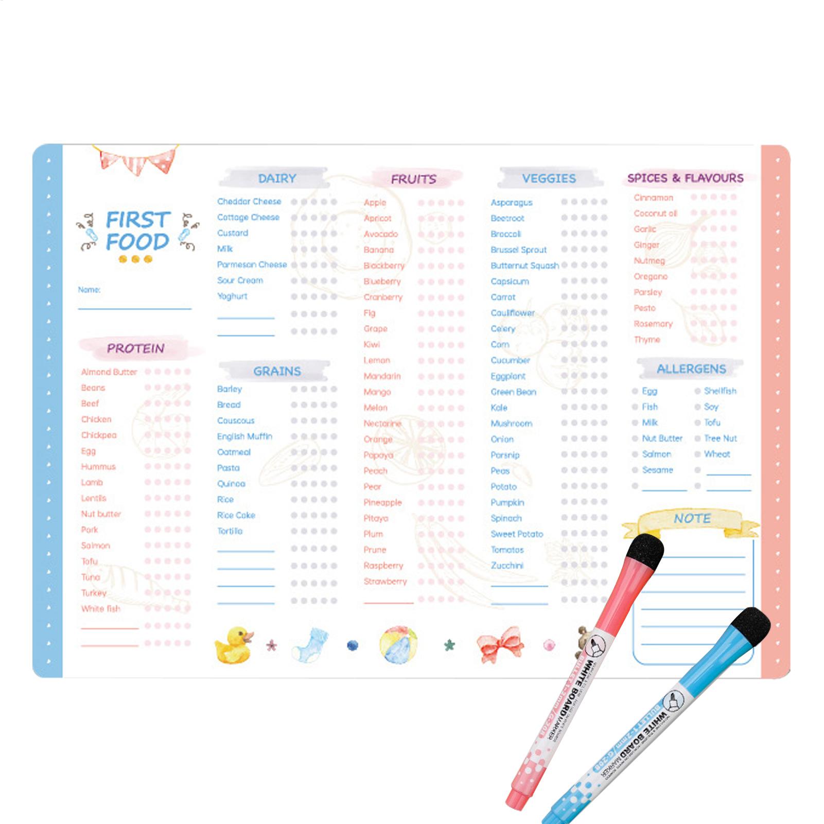 First Foods Chart Magnetische  - Baby Food Chart recensie en prijs