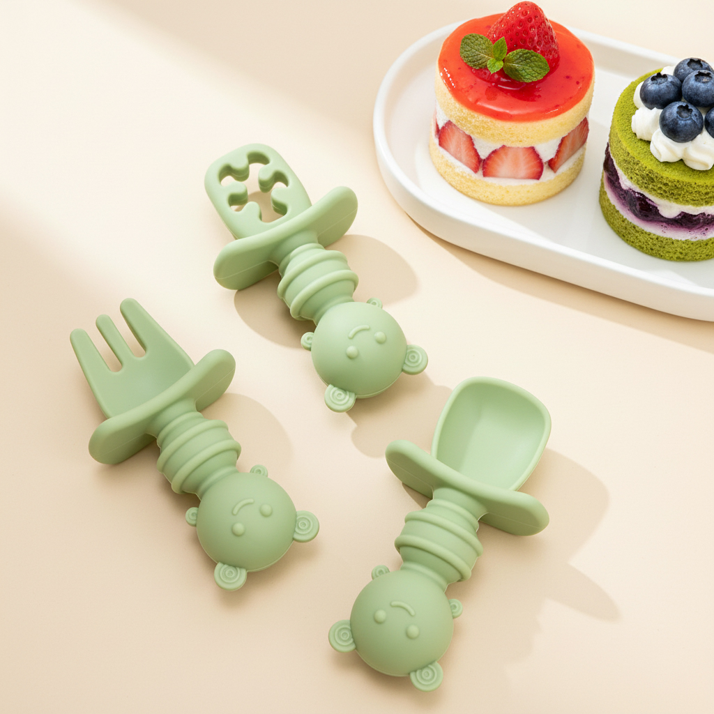3-delige set met korte steel:  - Baby Food Utensils recensie en prijs